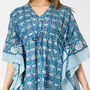 Blue Floral 100% Cotton Beach Kaftan, thumbnail 2 of 7