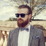 Mens Blue Ditzy Floral Ready Tied Adjustable Bow Tie, thumbnail 4 of 12