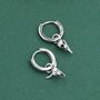 Sterling Silver Mismatched Bull Skull And Bird Skull Hoop Earrings, thumbnail 7 of 12