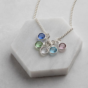 Personalised Birthstone Cluster Necklace For Her, 4 of 5