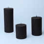 G Decor Adeline Onyx Black Textured Retro Pillar Candle, thumbnail 5 of 6