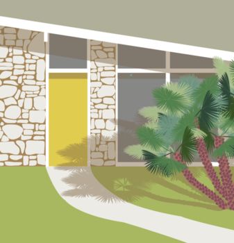 Palm Springs Mid Century Modern Butterfly House Print, 3 of 4