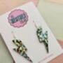 Large Aqua Lightning Bolt Earrings / Oversized Teal Statement / Mermaid Core Jewellery / Large Electric Blue Dangles, thumbnail 4 of 6