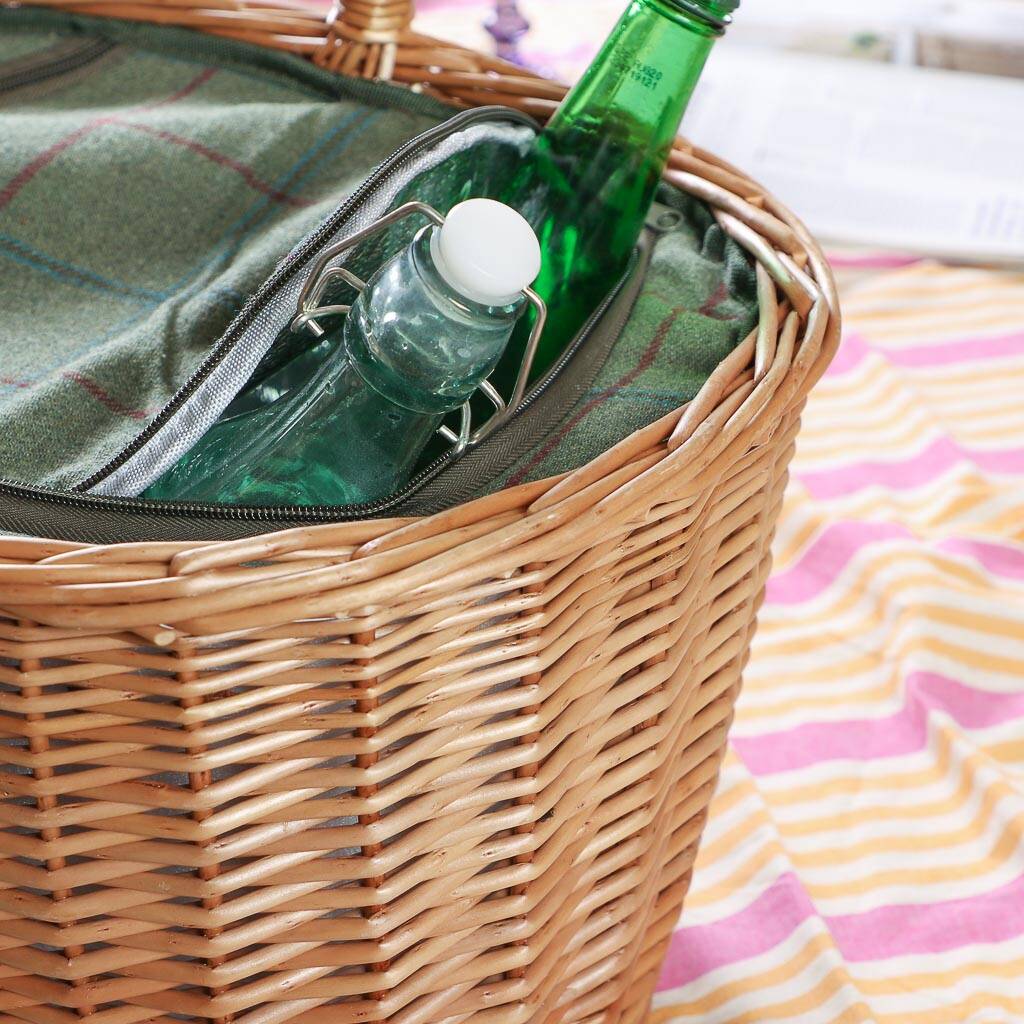 traditional wicker picnic basket with cooler bag by dibor