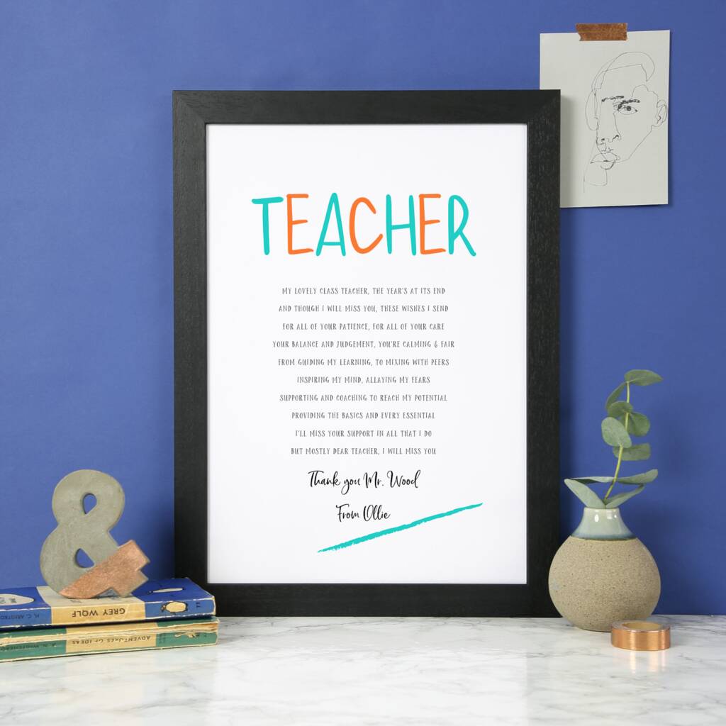 personalised teacher poem print by shmuncki | notonthehighstreet.com