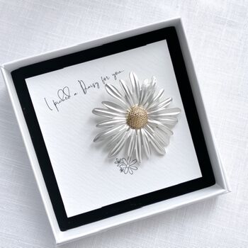 Statement Daisy Gold And Silver Brooch | Flower Pin Gift For Her, 5 of 11