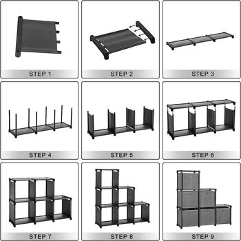 Six Cubes Storage Boxes Ladder Storage Organiser Unit, 8 of 9