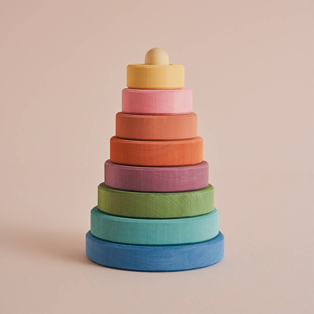 Pastel Earth Wooden Stacking Tower
