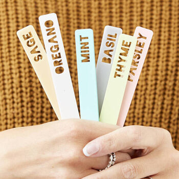 Set Of Five Personalised Rainbow Plant Markers, 2 of 2