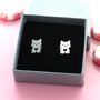 Cat Heart Stud Earrings, thumbnail 1 of 2