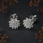 Sterling Silver November Birth Flower Chrysanthemum Stud Earrings, thumbnail 1 of 7
