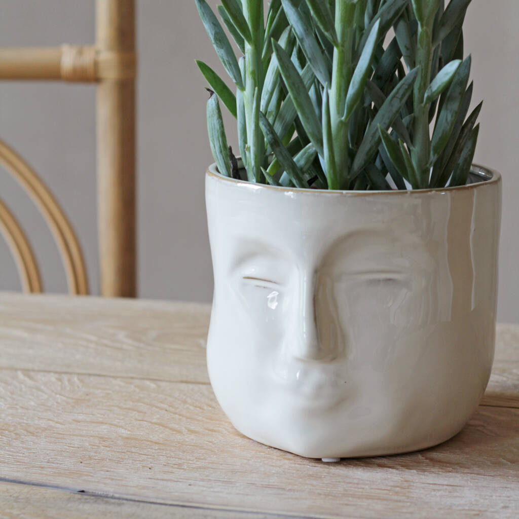 White 'Abstract' Face Planter By Sophie MacBain