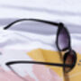 Curved Classic Cat Eye Sunglasses In Black, thumbnail 2 of 3