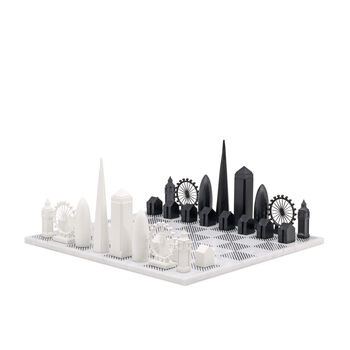 Skyline Chess Set On Black Marble Board, 4 of 8