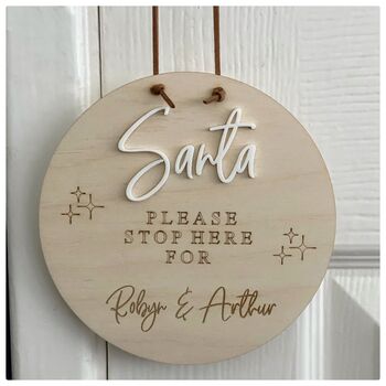 Personalised 'Santa Please Stop Here For…' Door Sign, 3 of 5