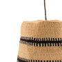 Black/Natural Tooth Stripe Pendant Woven Lampshade, thumbnail 3 of 6