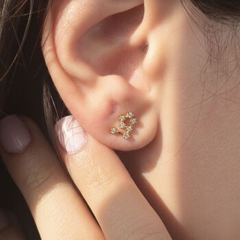 Leo Star Sign Constellation Astrology Tiny Earrings, 3 of 5