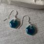 Tiny Turquoise Ceramic Hexagon Dangles, thumbnail 7 of 7