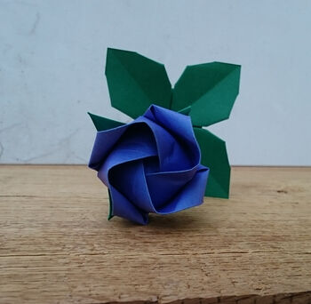 Origami Paper Rose With Leaves, Anniversary Gift, 10 of 11