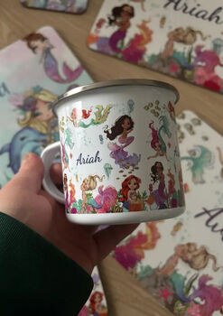 Kids Personalised Under The Sea Placemat, Coaster And Mug Dinner Set, 2 of 5