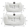 Mutts And Hounds Boxy Dog Bed Grey Stars And Charcoal Stripe Or Flintstripe Brushed Cotton, thumbnail 8 of 8
