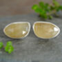 Natural Yellow Sapphire Cufflinks In Sterling Silver, thumbnail 1 of 3