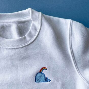 Children's Personalised Embroidered Whale Sweatshirt, 3 of 5