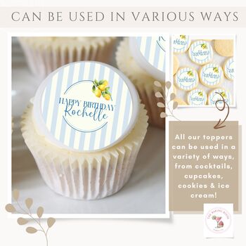 Personalised Edible Cocktail And Cupcake Toppers, 2 of 4