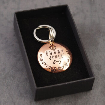 Personalised Copper Pet ID Tag With Dog And Bone, 4 of 7