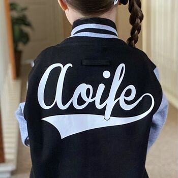 Custom Kids Varsity Jacket Personalised Sports Jacket, 9 of 12