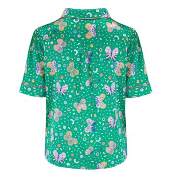 Rainforest Butterfly Poppy Silk Blouse, 10 of 12