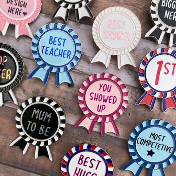 Personalised Design Your Rosette Award Enamel Pin, 3 of 7