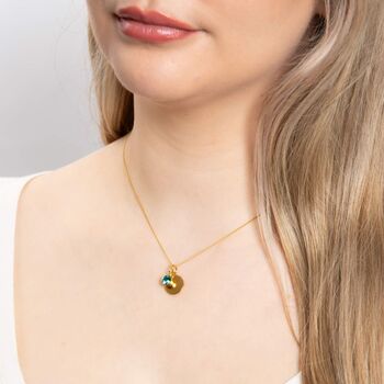 Personalised Gold Plated Sterling Silver December Birthstone Topaz Pendant Necklace, 4 of 11