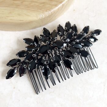 Black Crystal Hair Comb, 4 of 6