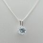 Sterling Silver Necklace With 5mm Sky Blue Topaz Pendant, thumbnail 1 of 4