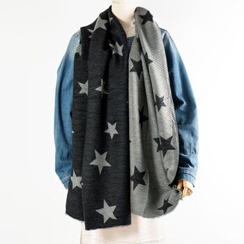 Stars Reversible Winter Personalised Scarf, 3 of 10