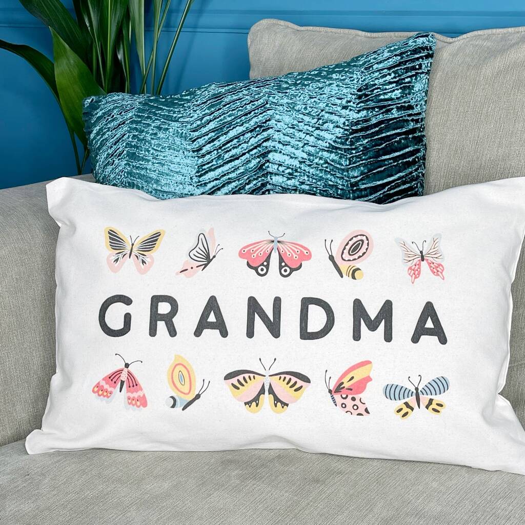 Grandma's Cushion With Butterfly Design By Lovetree Design