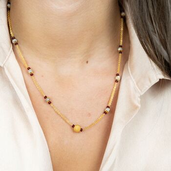 Colourful Silver Gold Bead Asian Necklace, 7 of 7