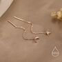 Sterling Silver Extra Tiny Cz Starburst And Moon Threader Earrings, thumbnail 4 of 12
