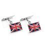 Union Jack Silver Engraved Cufflinks | Groom's Party Wedding Gift, thumbnail 2 of 7