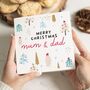 Personalised Mum And Dad Christmas Tree Card, thumbnail 1 of 7