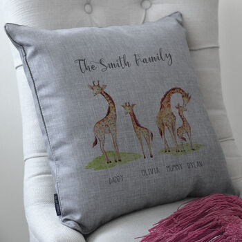 Personalised Giraffe Family Cushion, 4 of 5