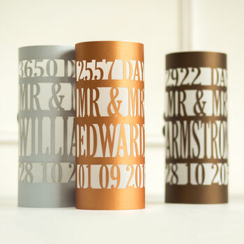 7th Anniversary Copper Gift Personalised Lantern, 2 of 5