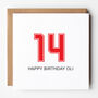 College Type Any Number Personalised Birthday Card, thumbnail 1 of 4