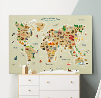 My First World Map Personalised Print, 2 of 9