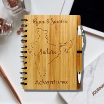 Personalised Bamboo Indian Adventures Travel Journal, 5 of 7