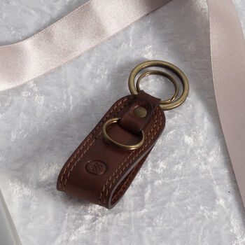 Men's Italian Leather Loop Key Ring 'Nepi', 11 of 12