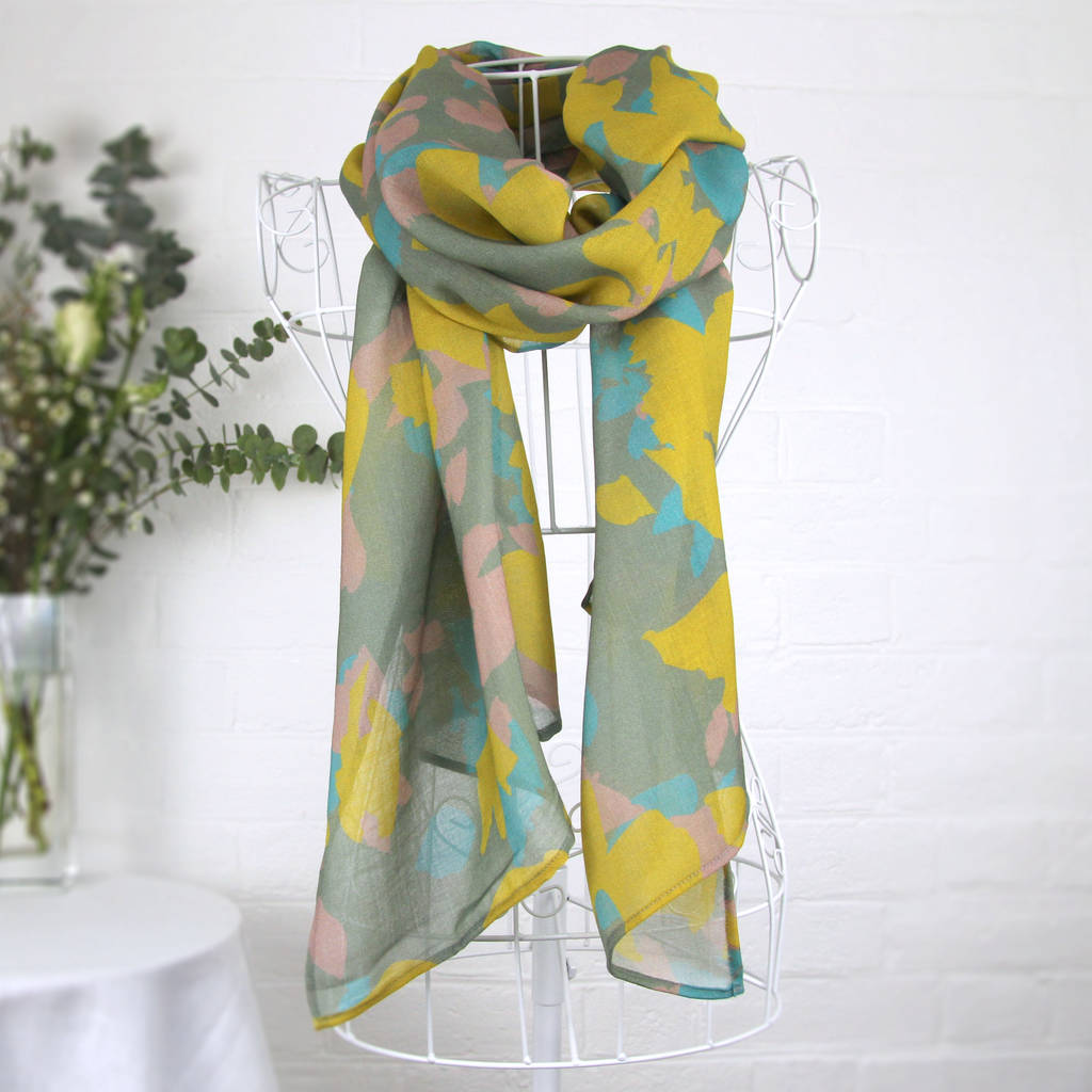 'May Leaves' 100% Wool Voile Scarf Wrap By albaquirky ...
