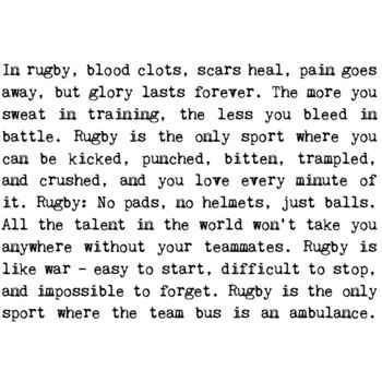 Rugby Fan Gift, Rugby Quotes Print, 2 of 6
