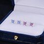 Sterling Silver Hand Painted Hydrangea Flower Stud Earrings, thumbnail 3 of 10